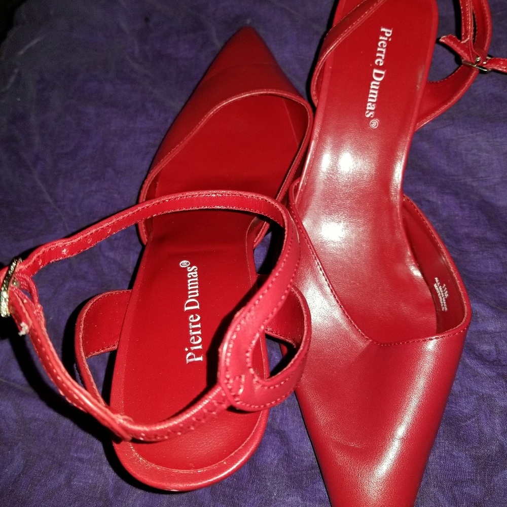 Red, Strap Heels.